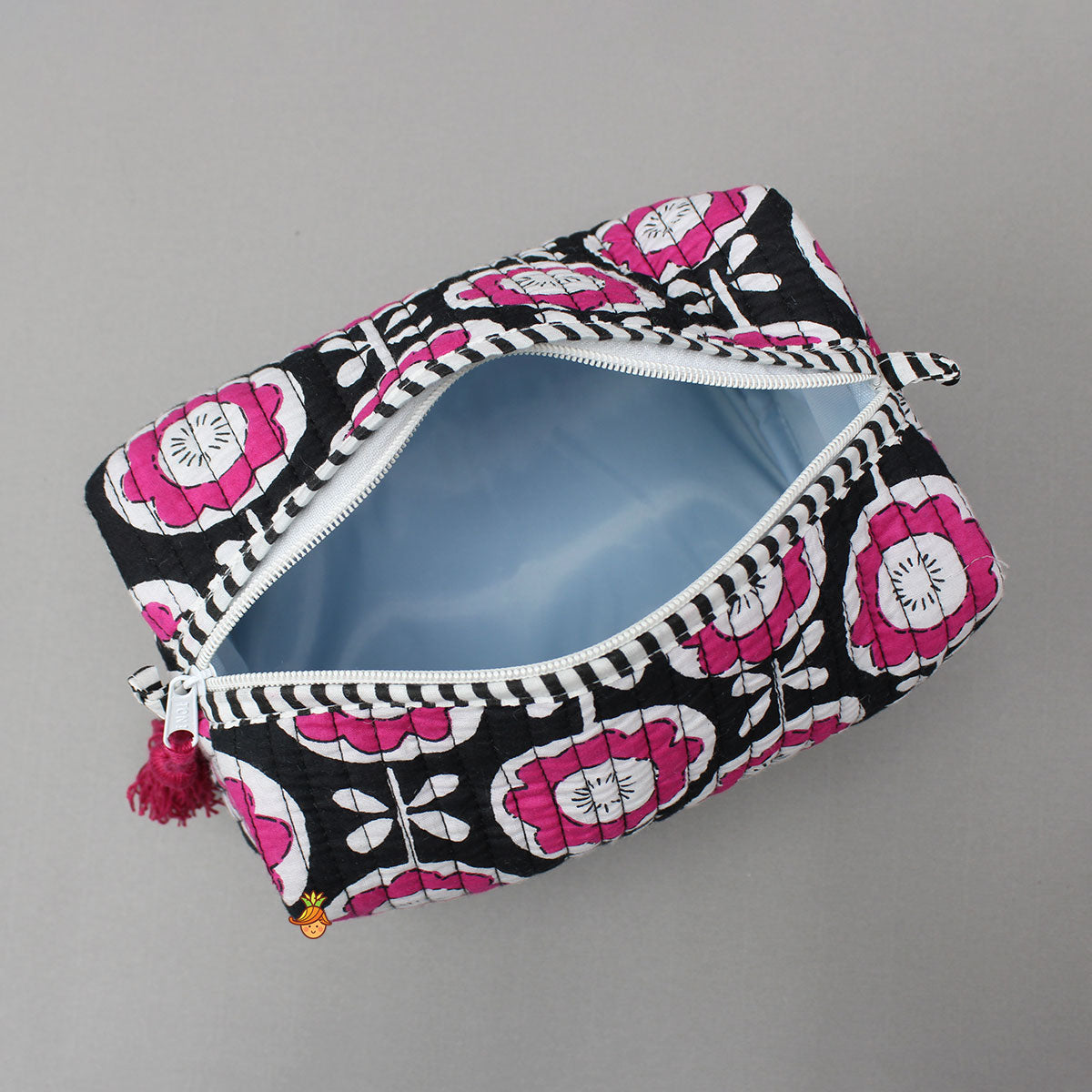Floral Printed Pouch Bags - Set Of 3