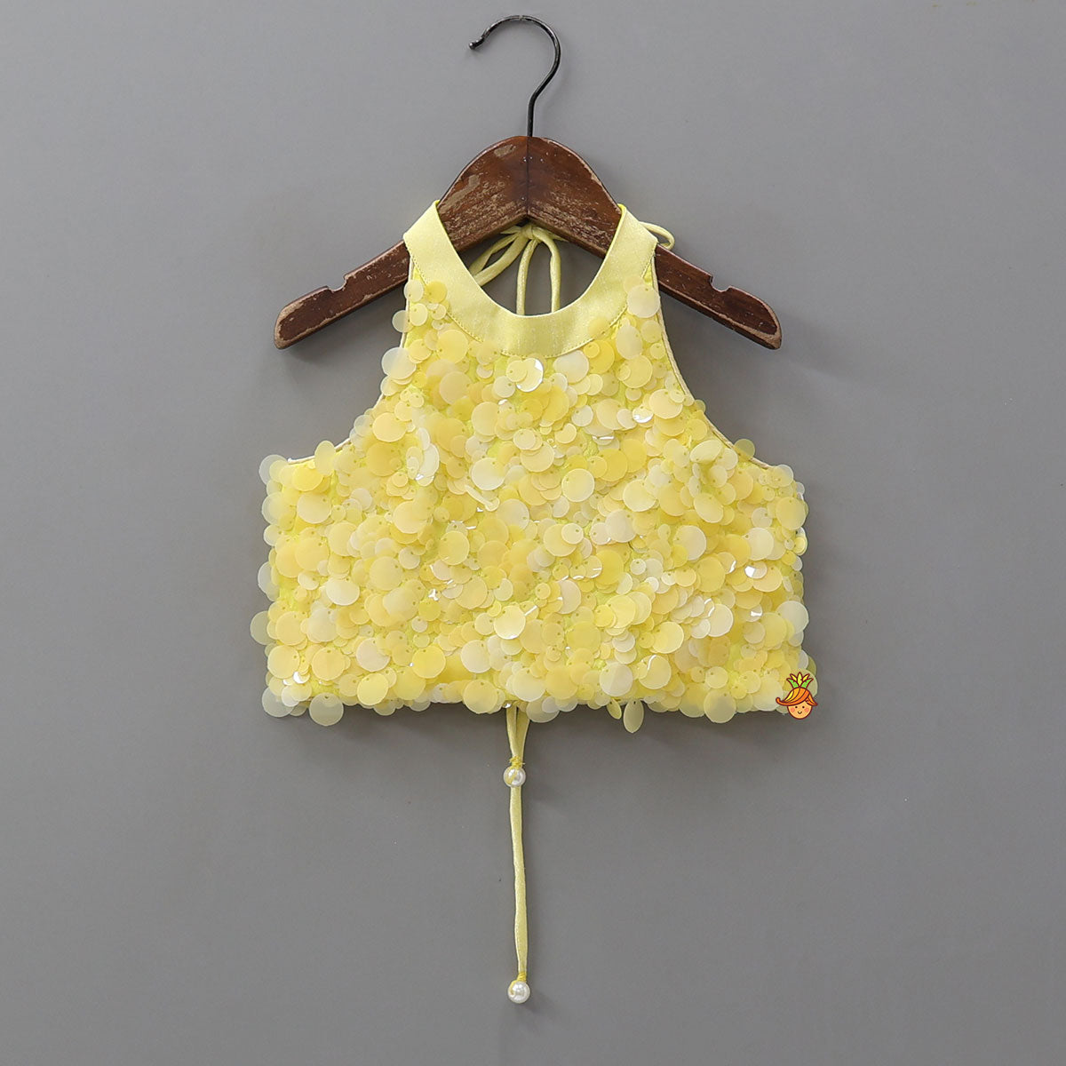Charming Sequined Halter Neck Crop Top And Lehenga