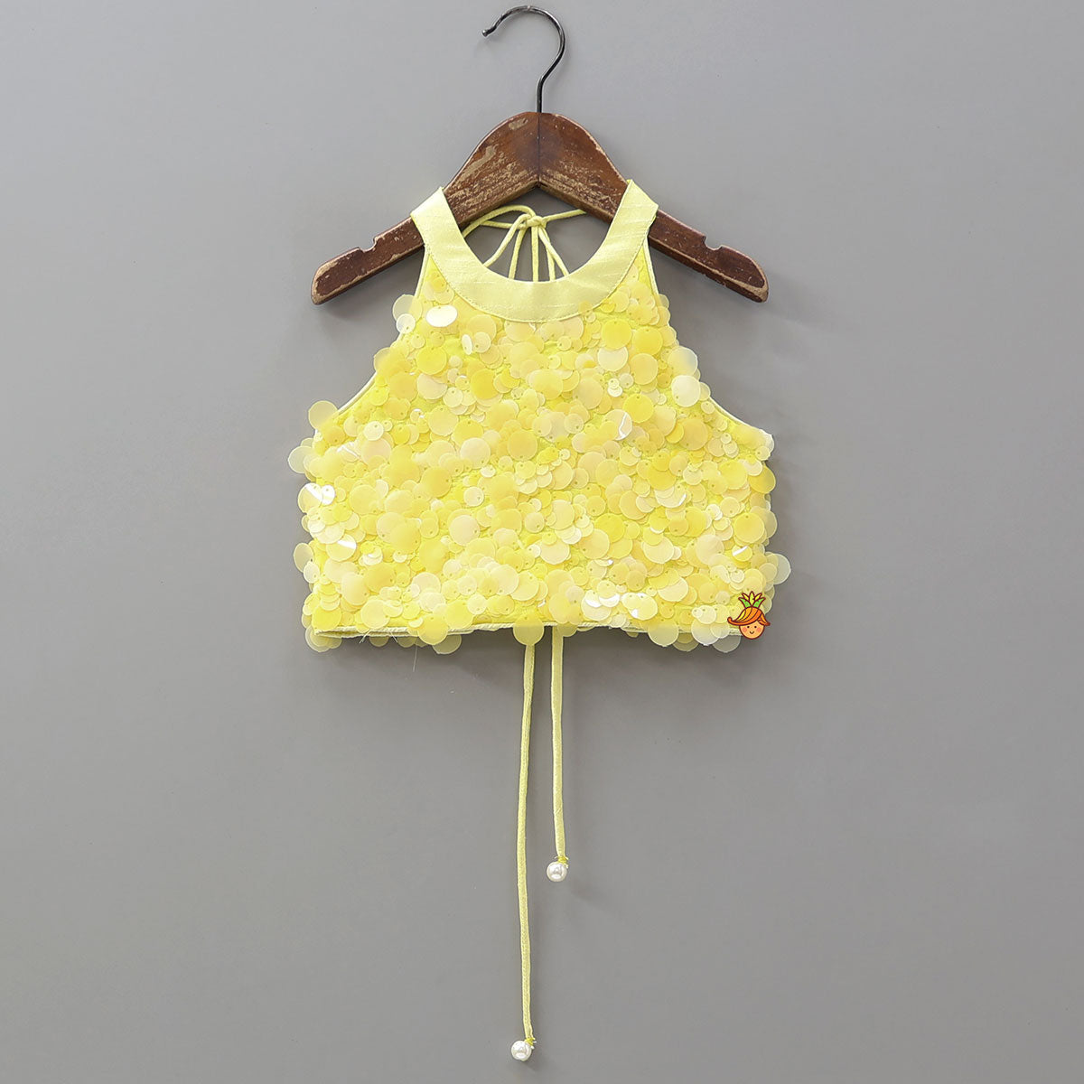 Charming Sequined Halter Neck Crop Top And Lehenga