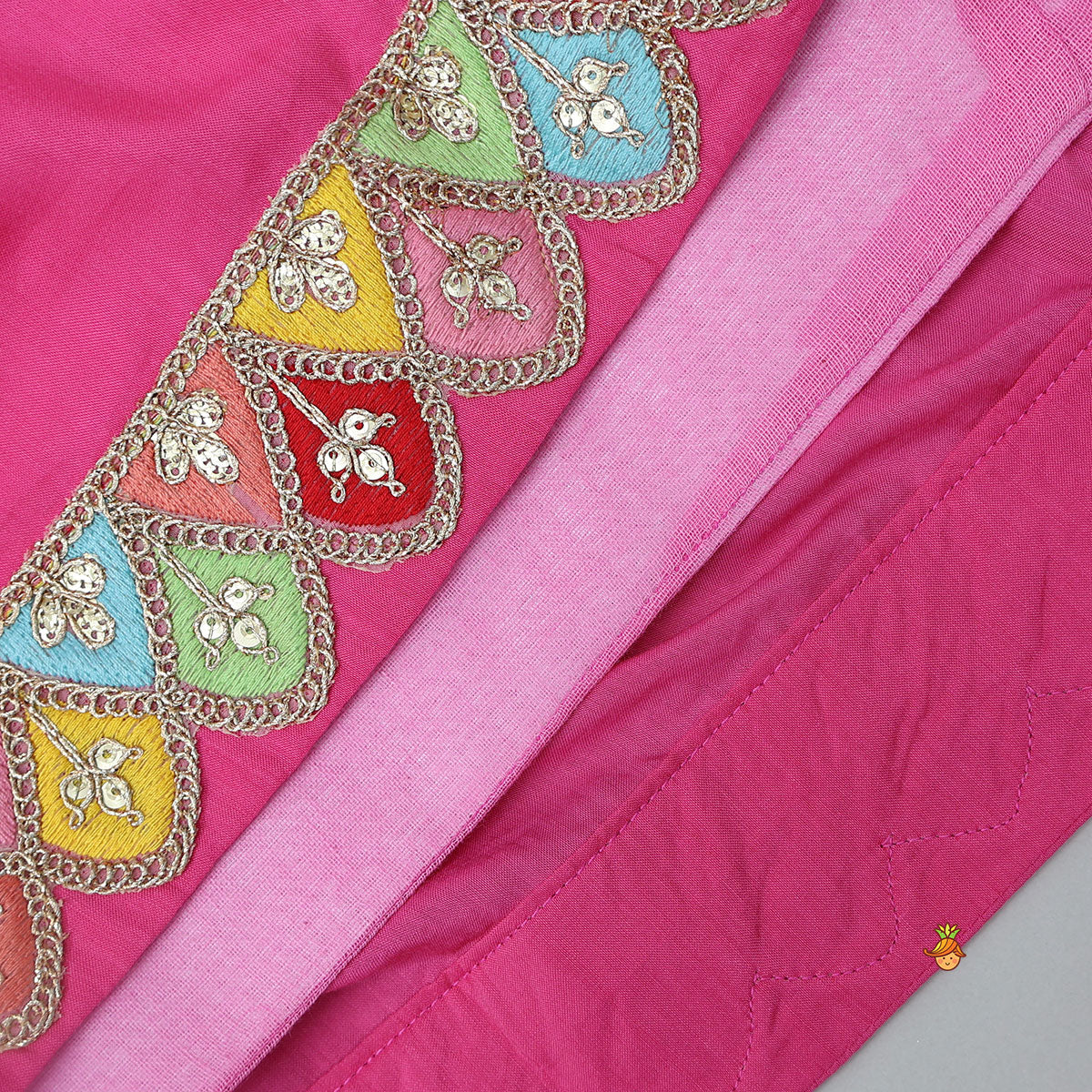 Lace Detailed Top With Ombre Lehenga And Sheer Dupatta