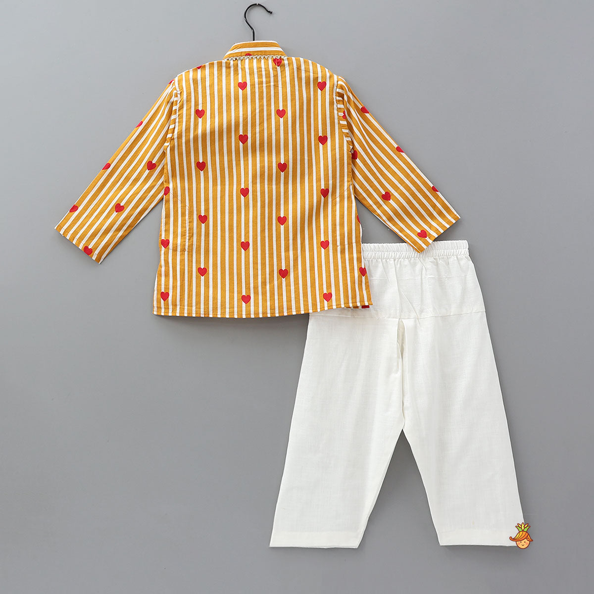 Heart Printed Striped Kurta With Salwar
