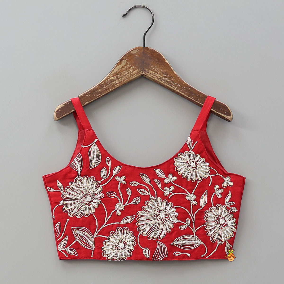 Gorgeous Strappy Crop Top With Scalloped Lehenga