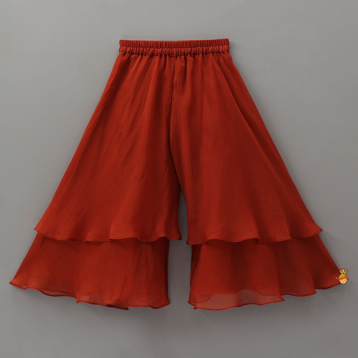 Multiple Hanging Tassel Detail Crop Top And Layered Palazzo