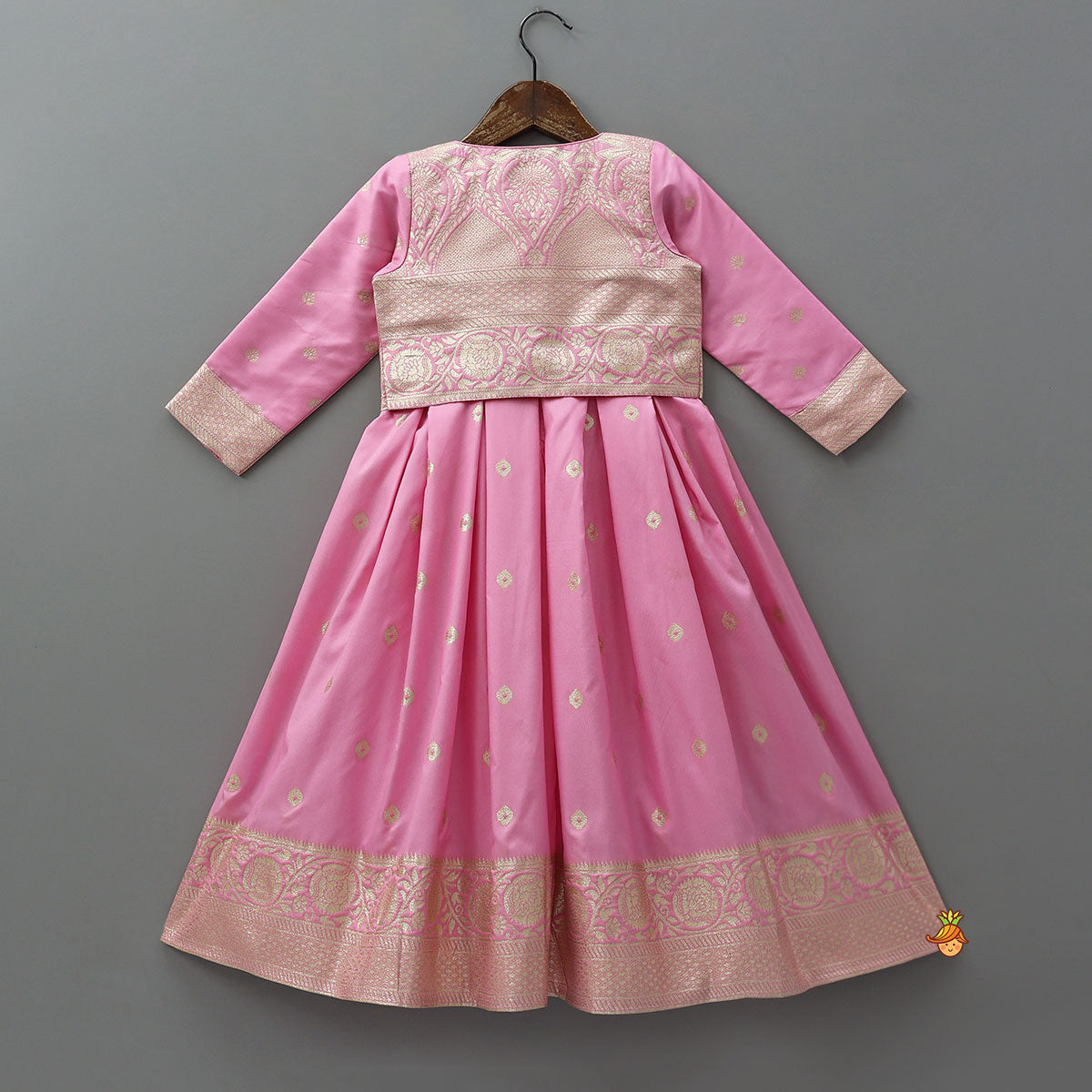 Banarasi Inspired Brocade Anarkali Dress With Open Jacket