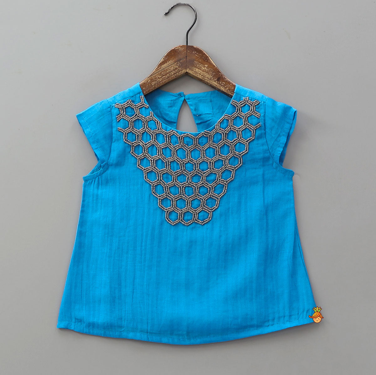 Pretty Embroidered Top With Shimmery Palazzo
