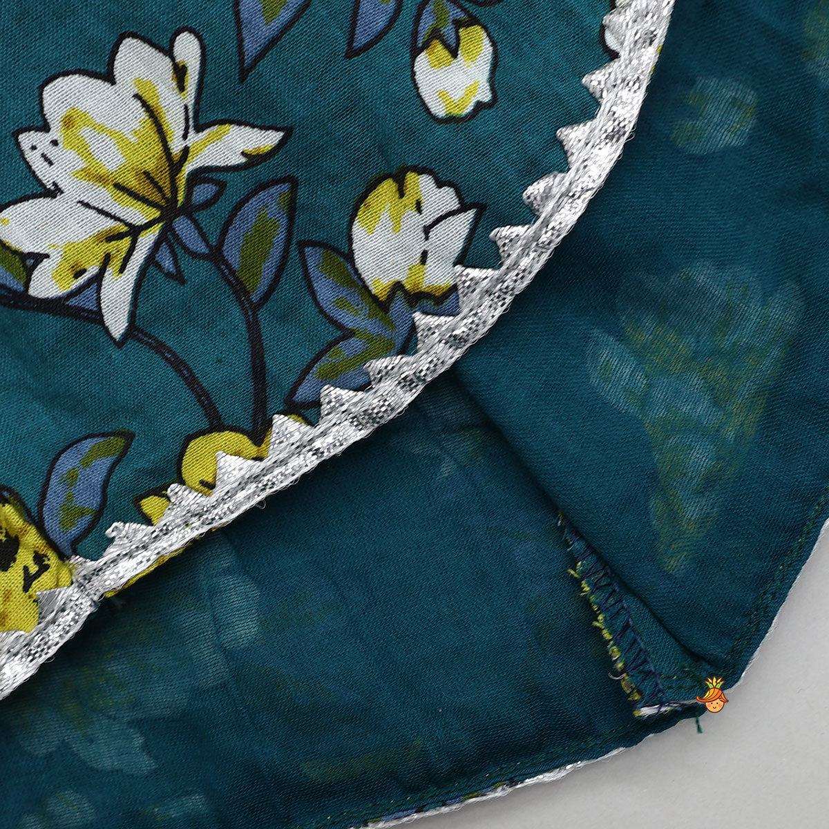 Floral Printed Stylish Top With Panelled Flared Lehenga And Dupatta