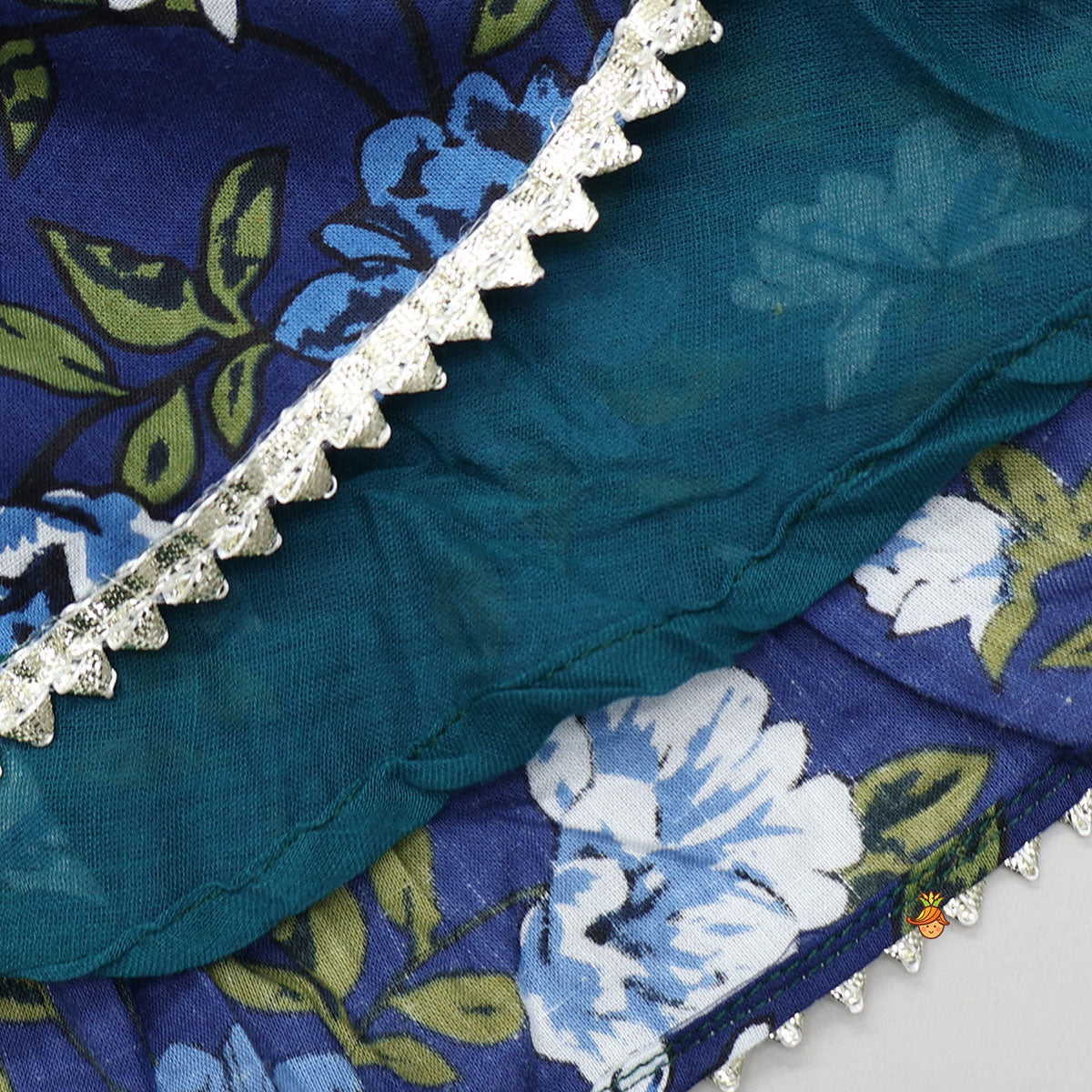 Floral Printed Stylish Top With Panelled Flared Lehenga And Dupatta