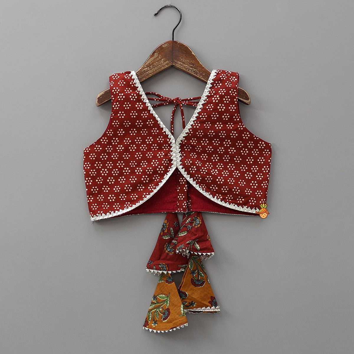 Floral Printed Crop Top With Panelled Flared Lehenga And Dupatta