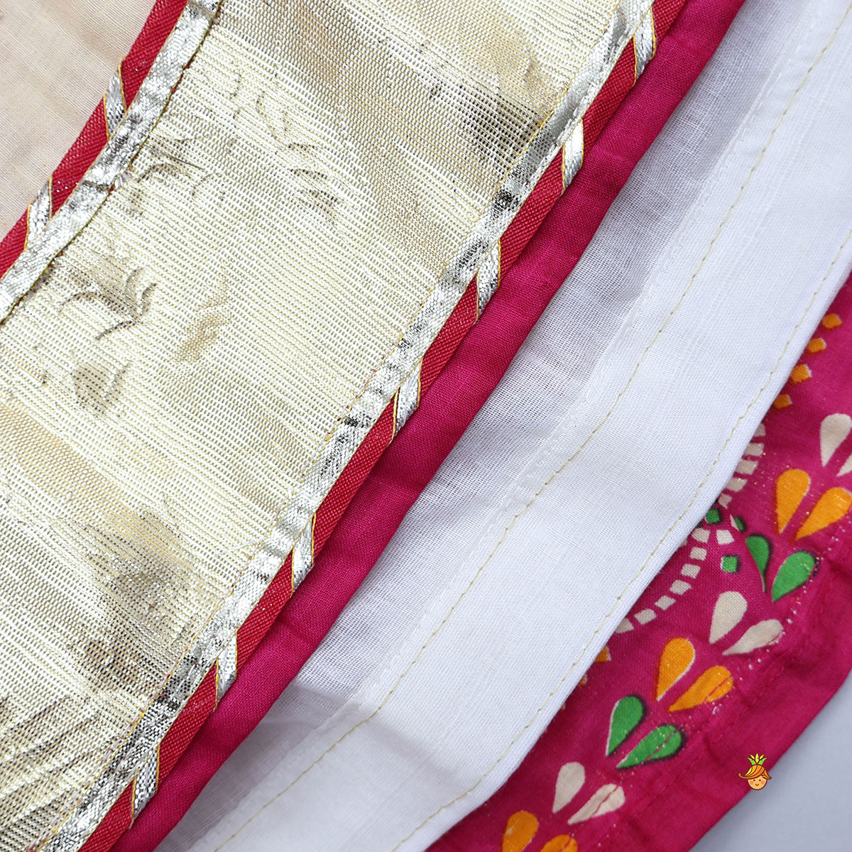 Tie-Up Back Bandhani-Printed Top And Lehenga