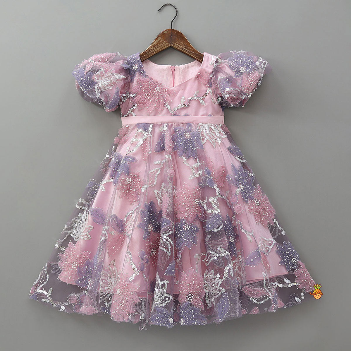 Sparkly Floral Embellished Party Dress