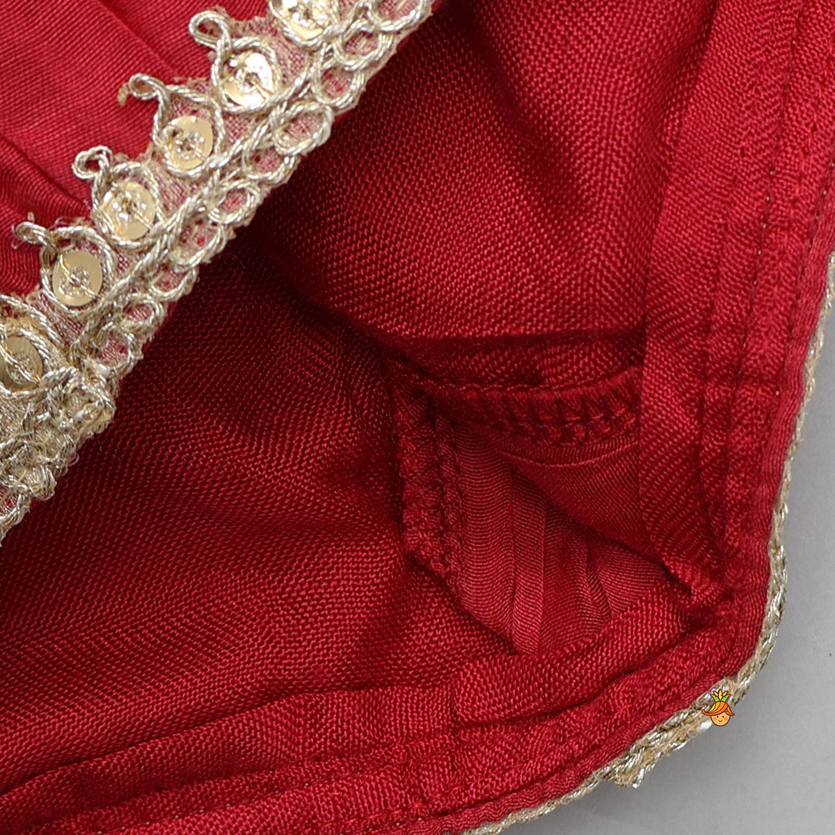 Ruffle Detailed Top With Embellished Flared Lehenga And Dupatta