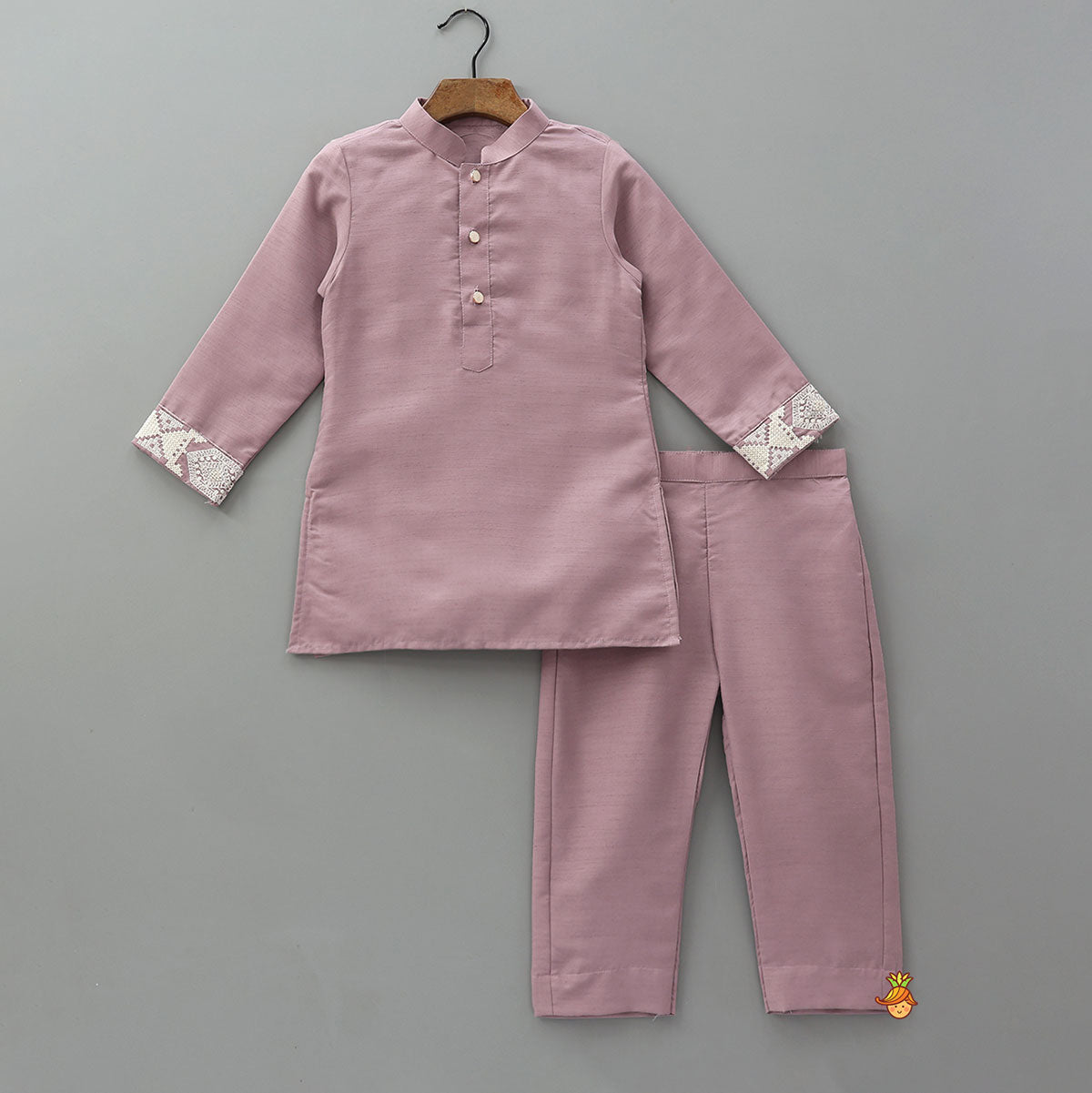 Kurta With Thread Embroidered Jacket And Pyjama