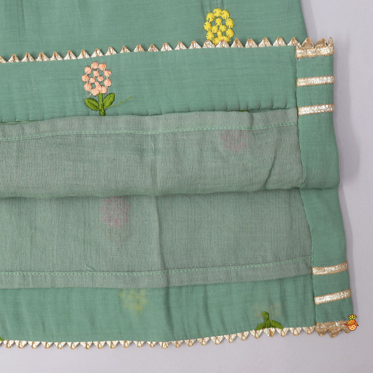 Potli Button Detailed Kurti And Pant With Dupatta