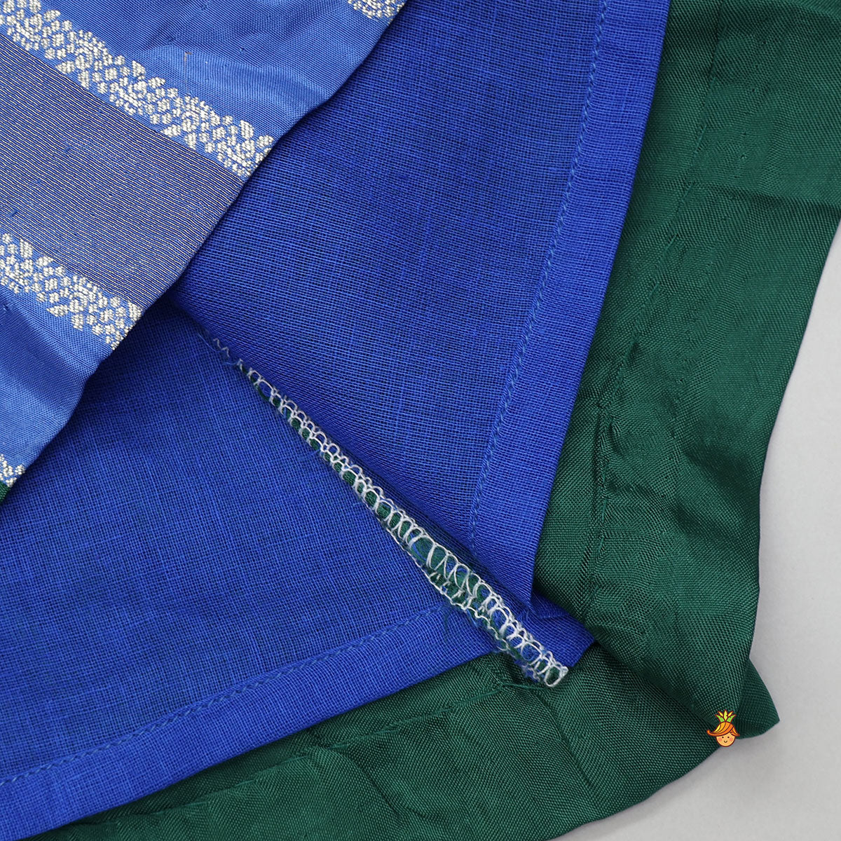 Festive Contrast Panelled Kurti With Flared Palazzo And Dupatta