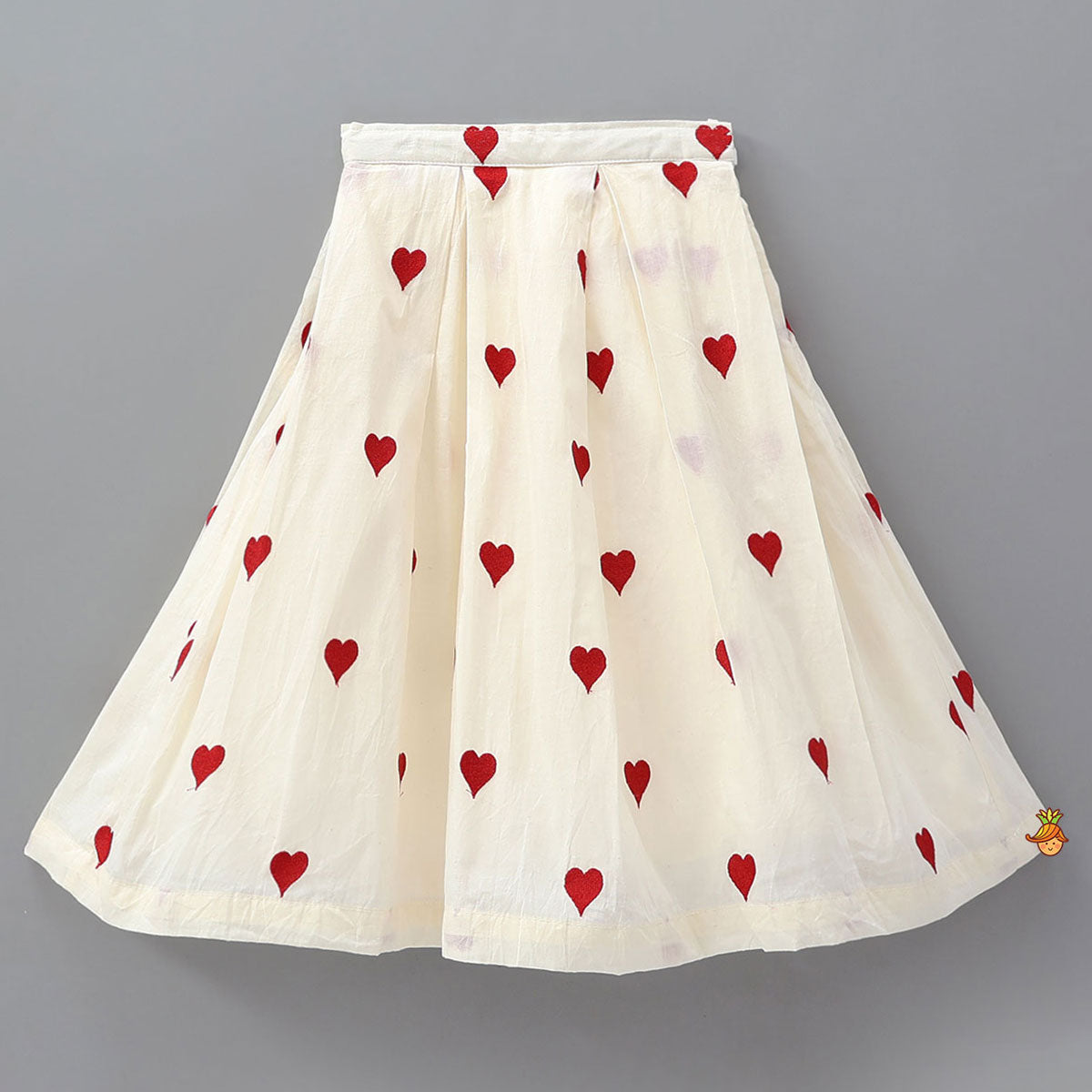 Heart Embroidered Stylish Tie Up Strap Top And Lehenga