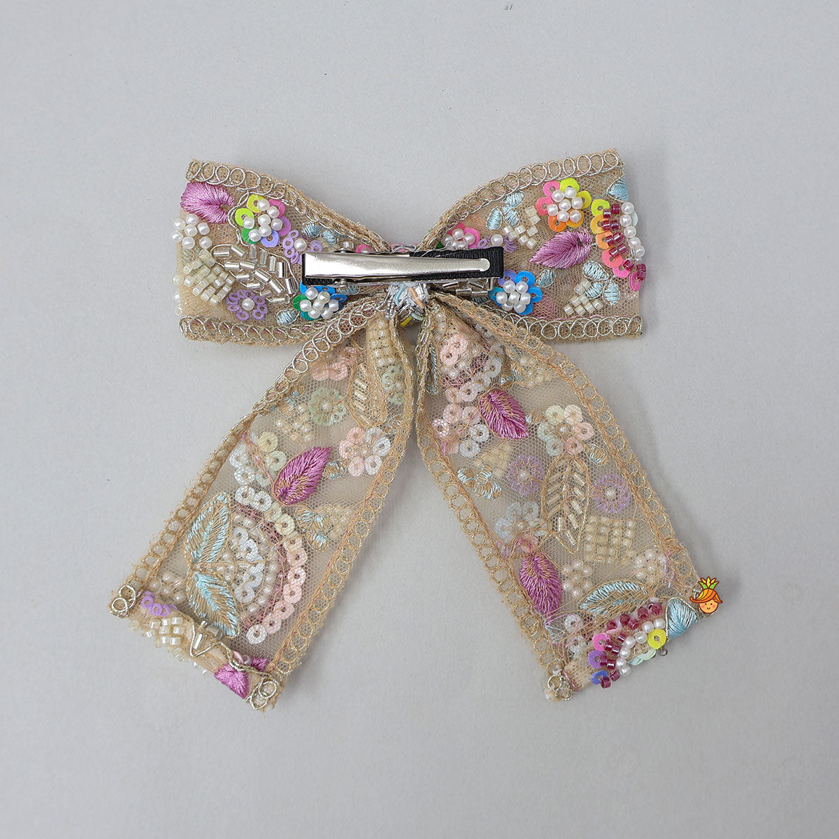 Eye-Catching Embroidered Net Hair Clip