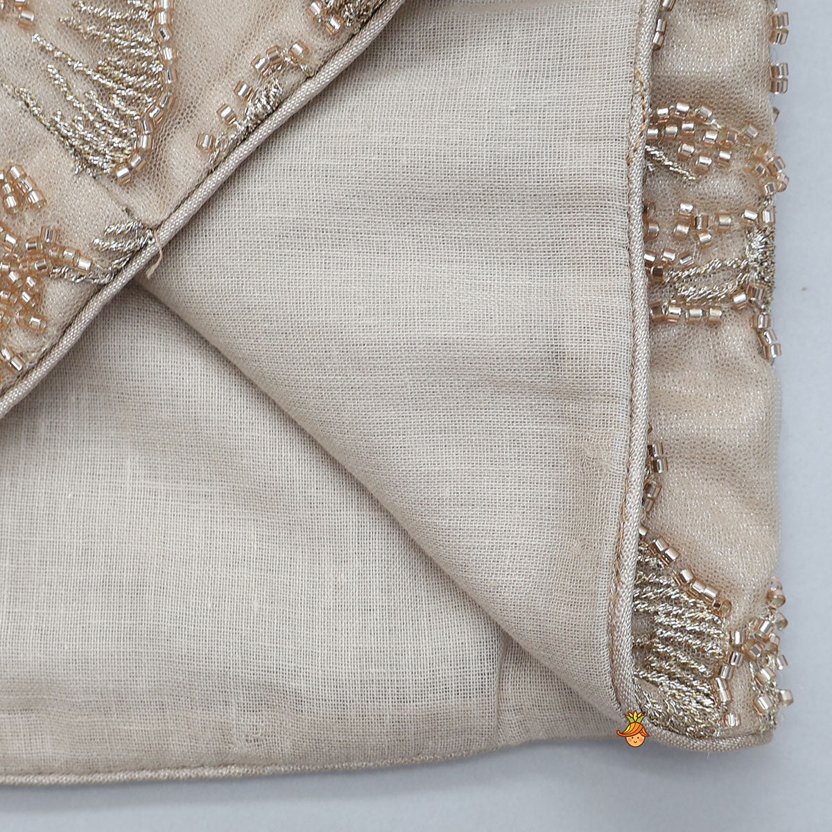 Floral Cutdana Embellished Top With Layered Net Lehenga