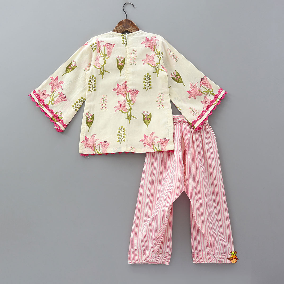 Soft Cotton Floral Printed Kurti With Salwar And Dupatta