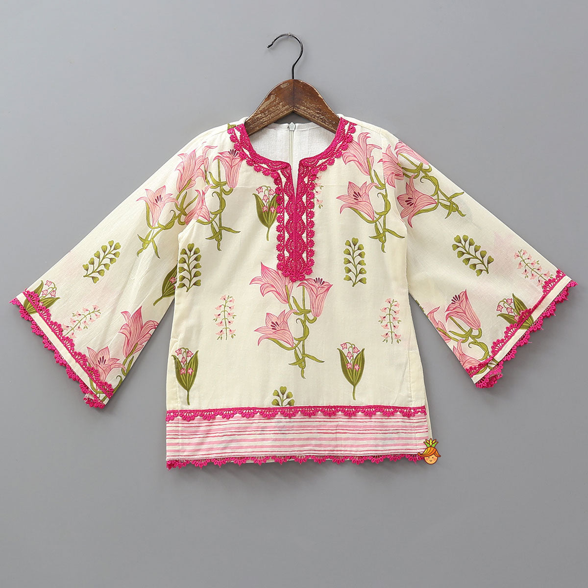 Soft Cotton Floral Printed Kurti With Salwar And Dupatta