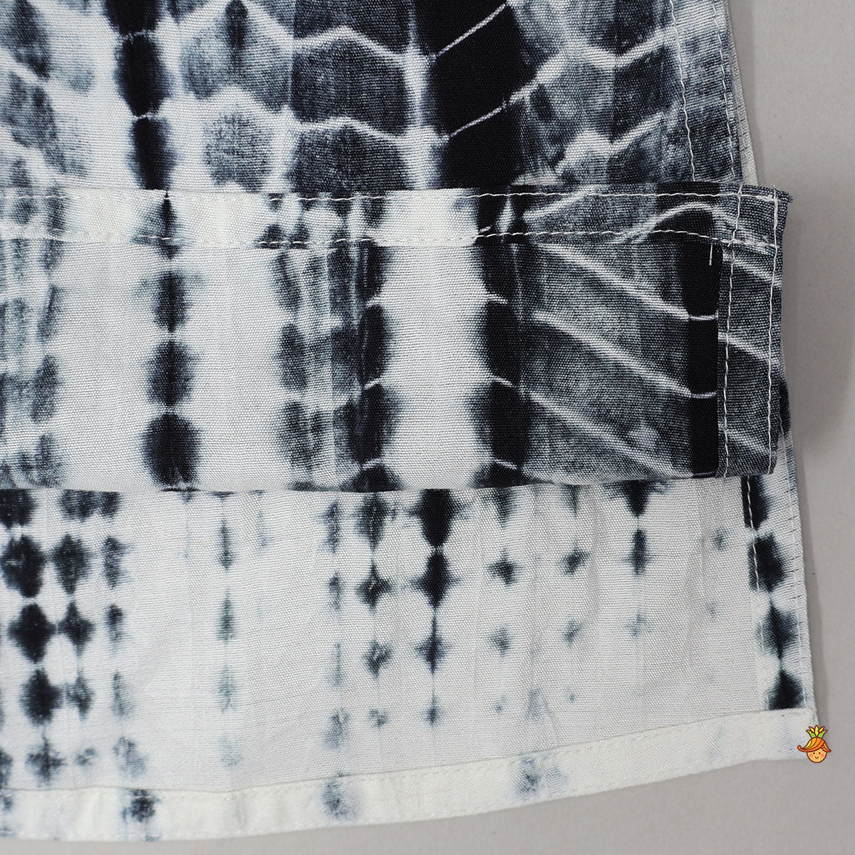 Tie Dye Shibori Printed Faux Mirror Work Kurta And Pyjama