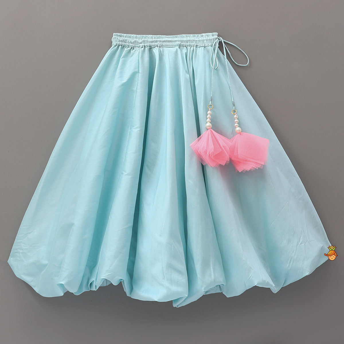 Stylish Adjustable Strap Crop Top And Balloon Lehenga
