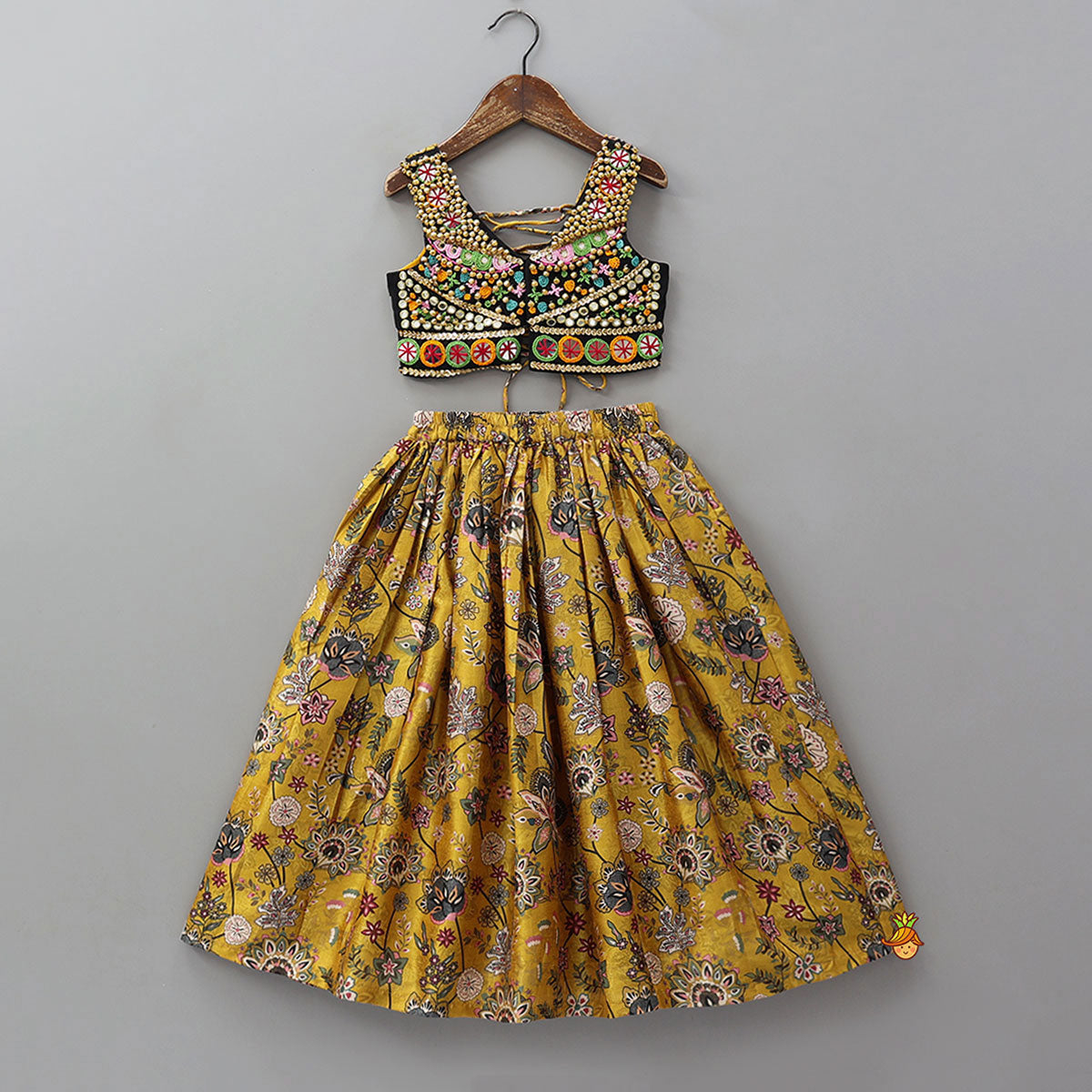 Stunning Ghungroo Detailed Top And Floral Printed Lehenga