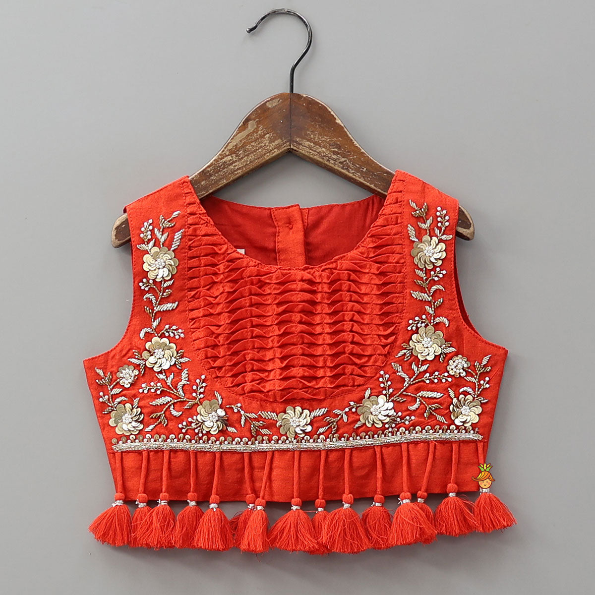 Intricate Floral Hand Embroidered Crop Top And Palazzo