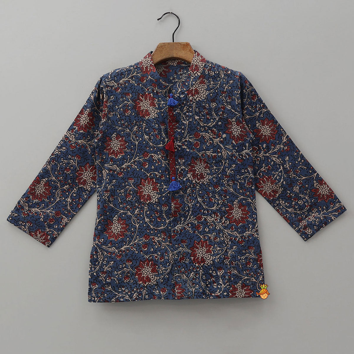 Hand Block Printed Kurta With Fringe Detailing