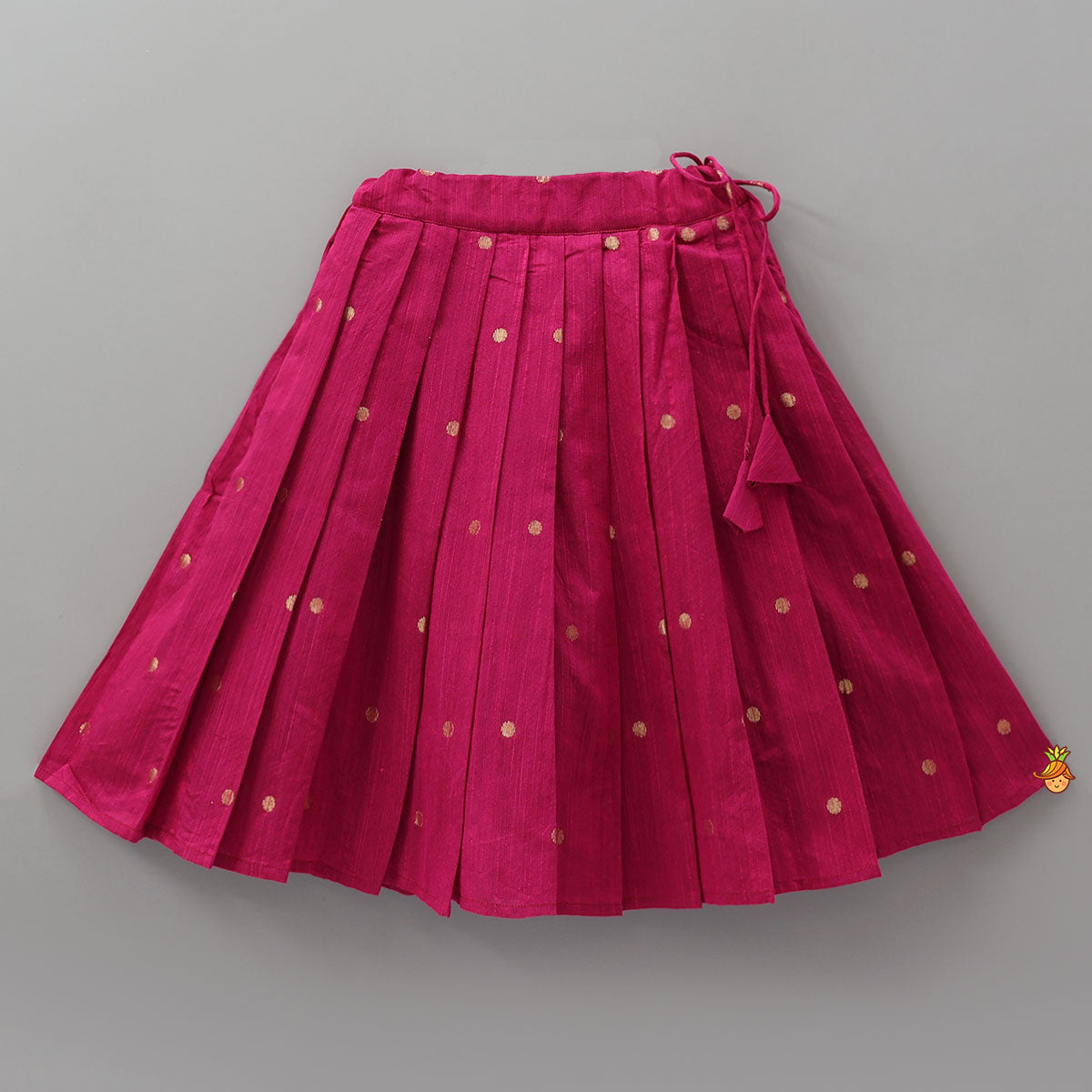 Graceful Booti Motif Crop Top With Pleated Lehenga