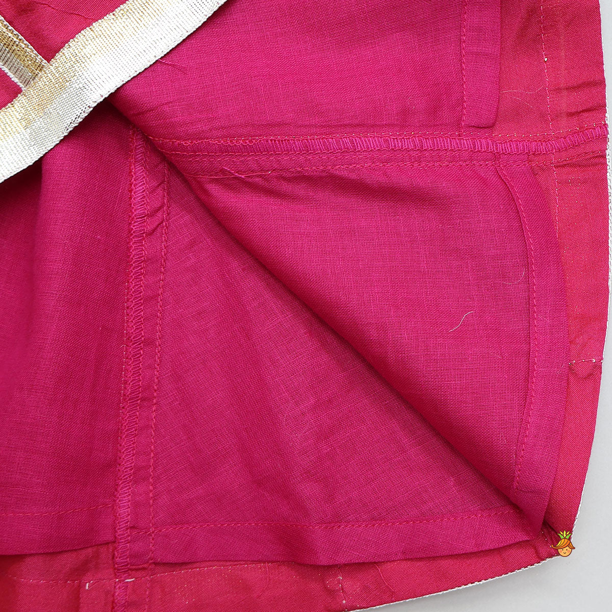 Lace Embellished Ethnic Kurti And Farshi Salwar With Potli Bag