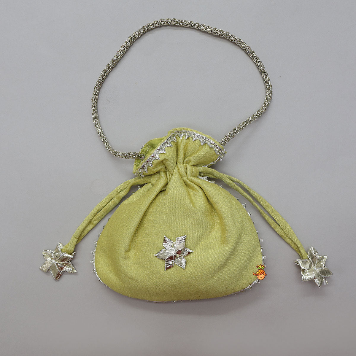 Lace Embellished Kurti And Farshi Salwar With Potli Bag