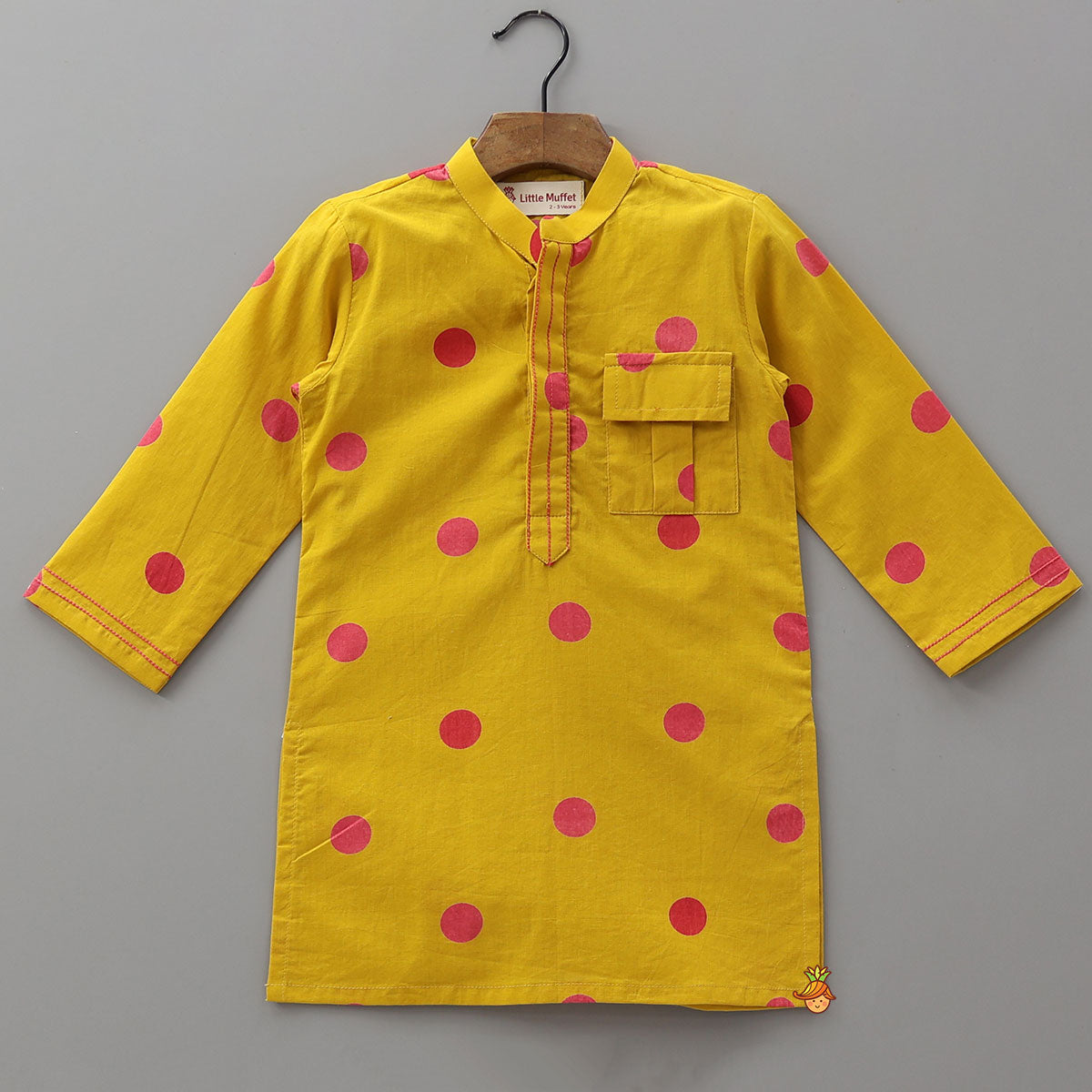 Polka Dot Printed Ethnic Kurta And Pyjama
