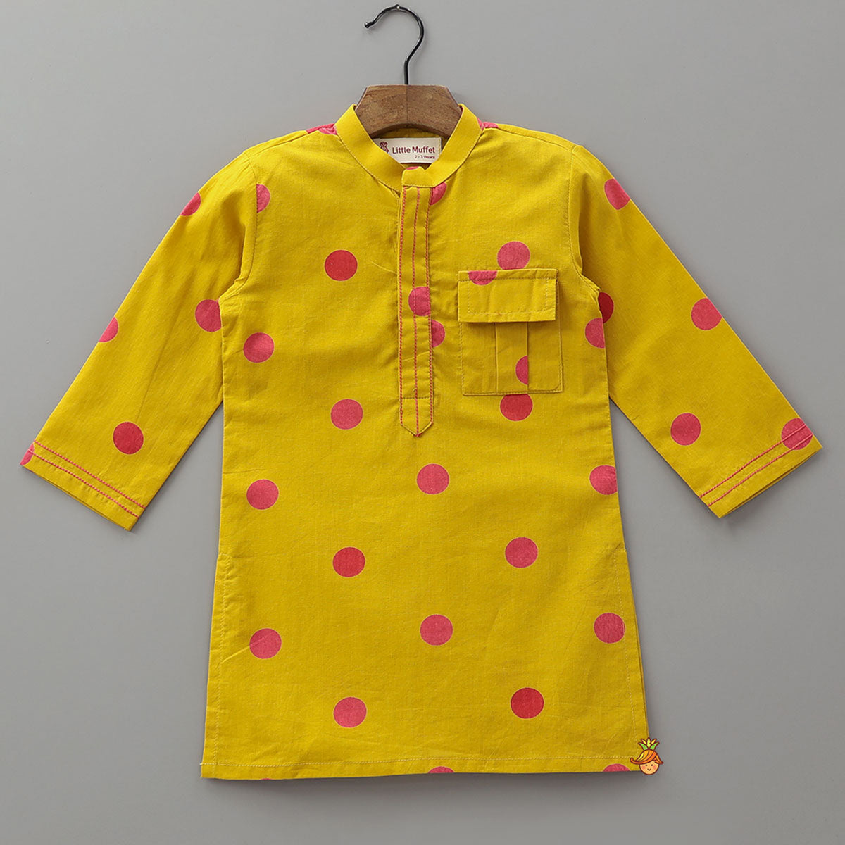 Polka Dot Printed Ethnic Kurta And Pyjama