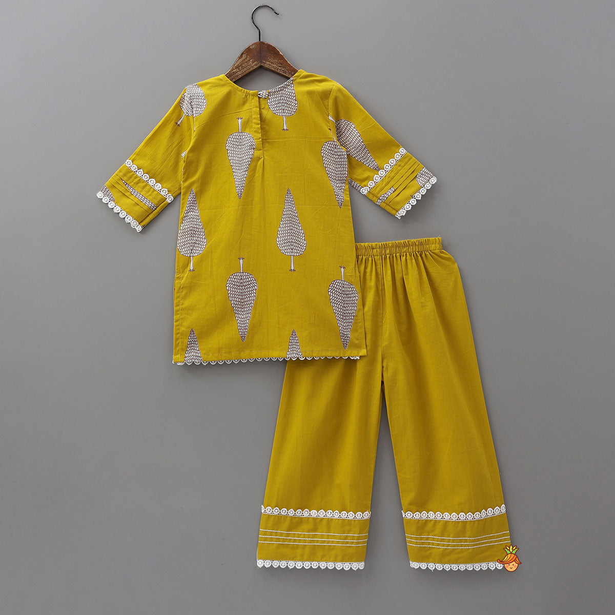 V Neck Kurti With Farsi Pant And Dupatta