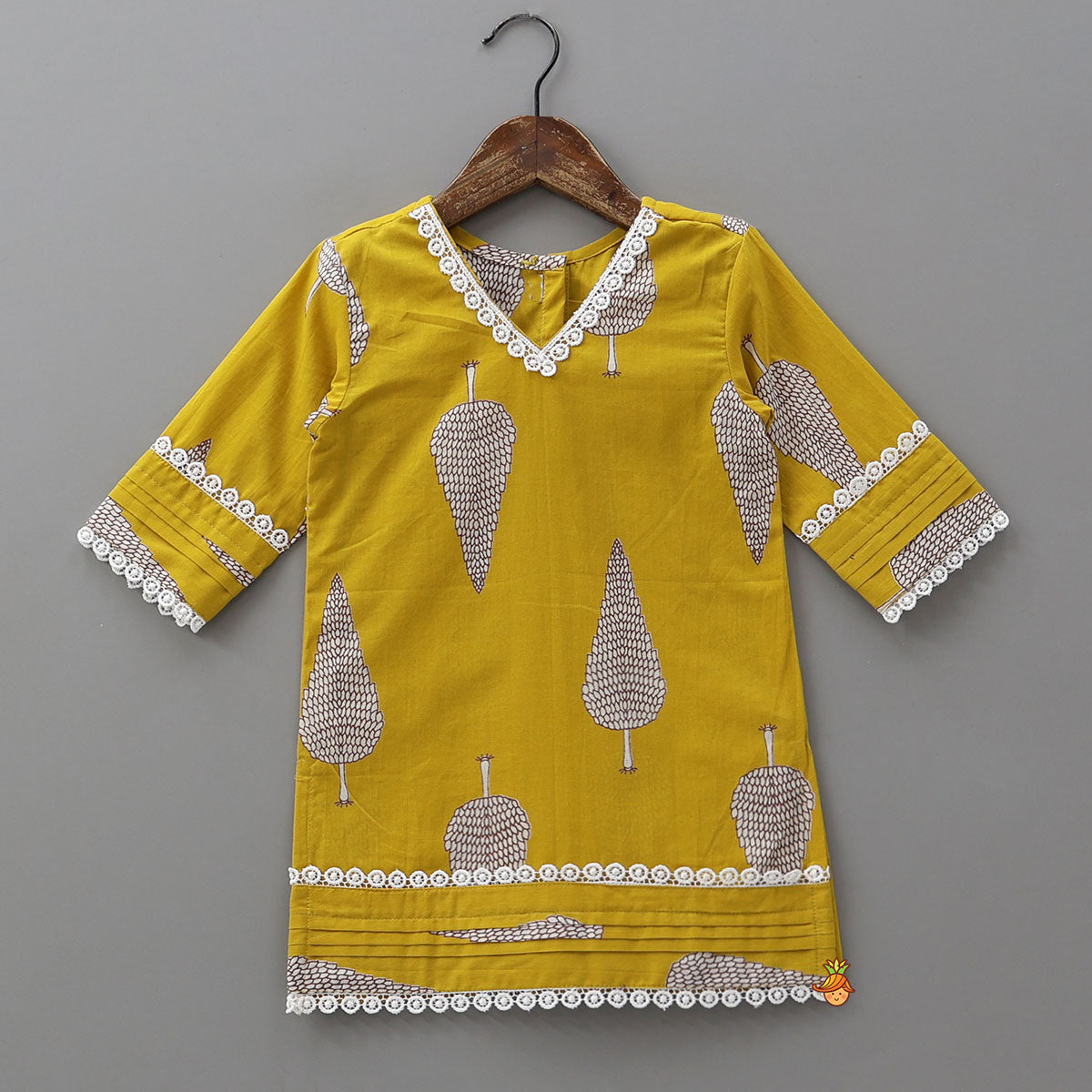 V Neck Kurti With Farsi Pant And Dupatta