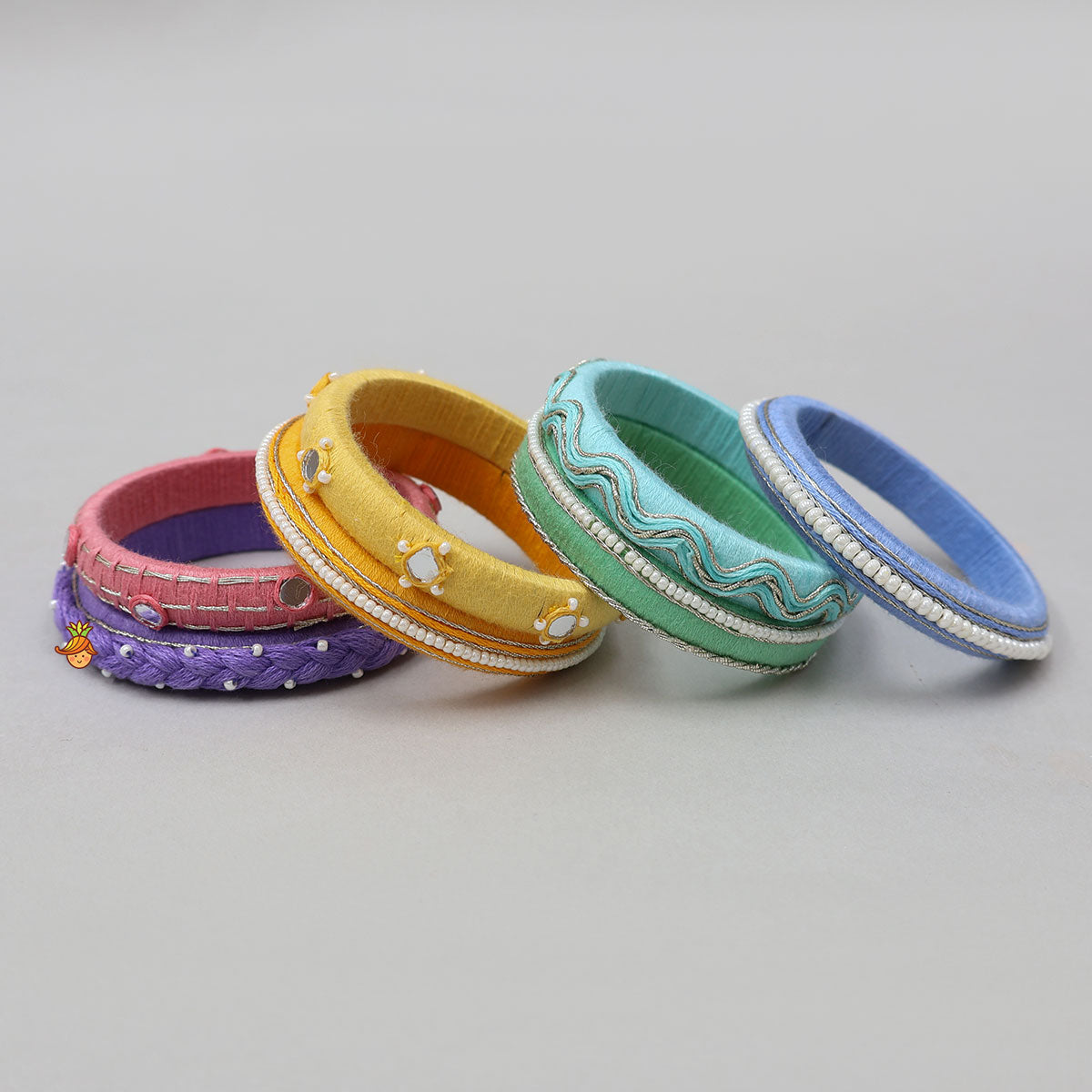 Mirror Embellished Braided Handcrafted Bangles