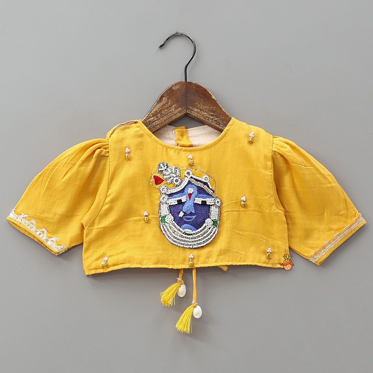 Shree Ji Embroidered Top And Cow Printed Lehenga With Dupatta