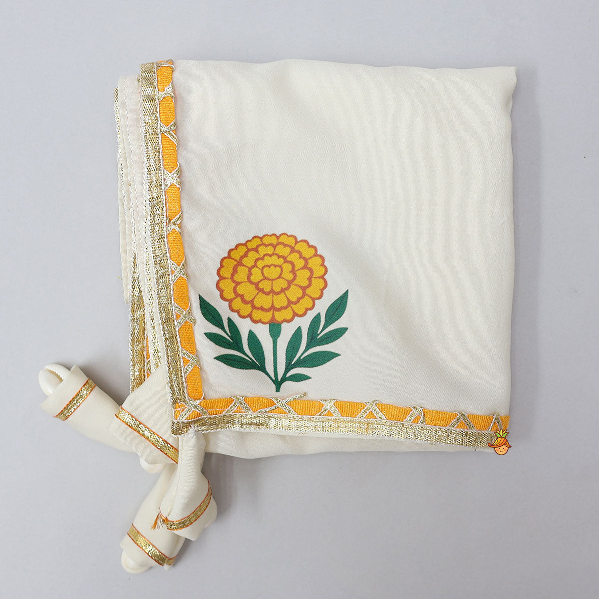 Shree Ji Embroidered Top And Cow Printed Lehenga With Dupatta