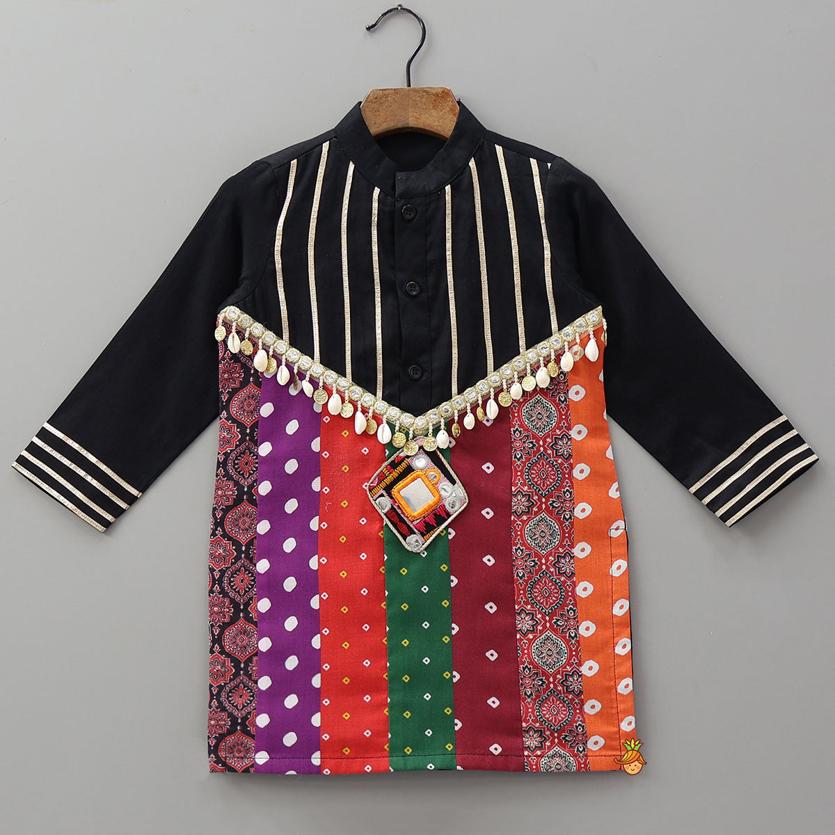 Contrasting Bandhani Printed Kurta With Patiala
