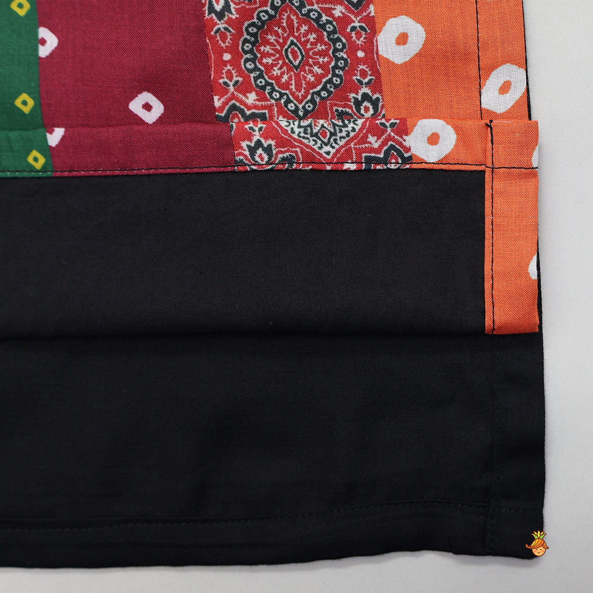 Contrasting Bandhani Printed Kurta With Patiala