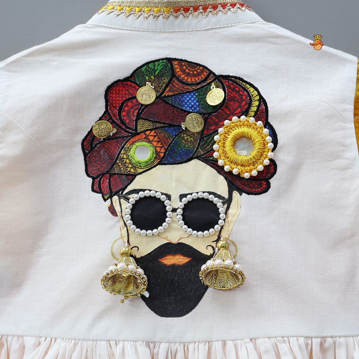 Bandhani Printed Kurta With Kediya Style Jacket And Salwar With Headband