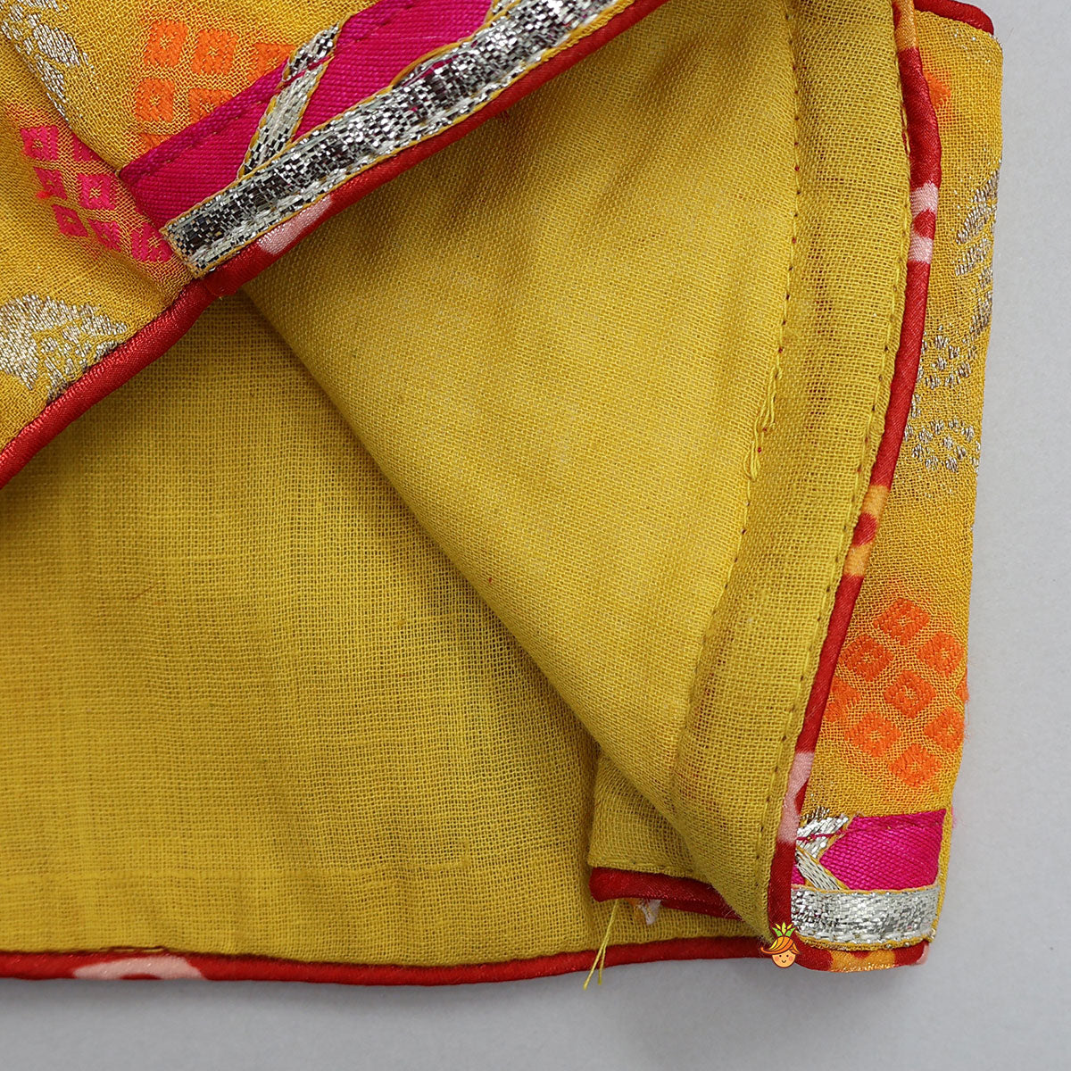 Stunning Crop Top And Tassel Detailed Bandhani Printed Sheen Lehenga With Dupatta