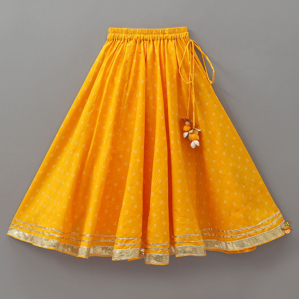 Lace Detailed Halter Neck Crop Top With Flared Lehenga And Dupatta