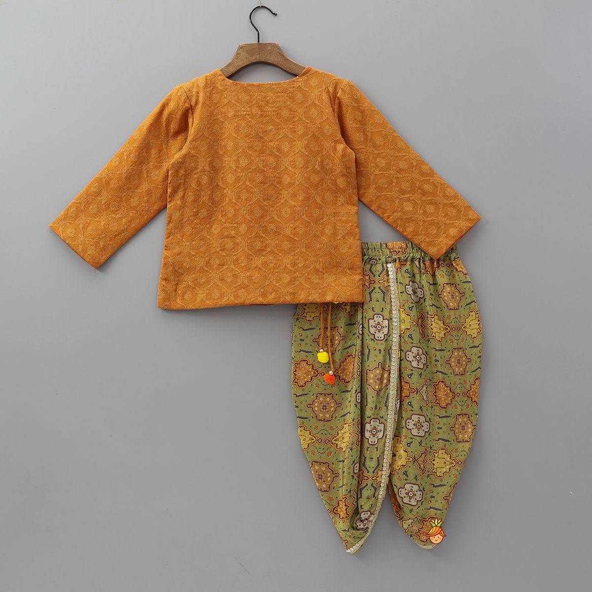 Festive Angrakha Kurta With Printed Dhoti