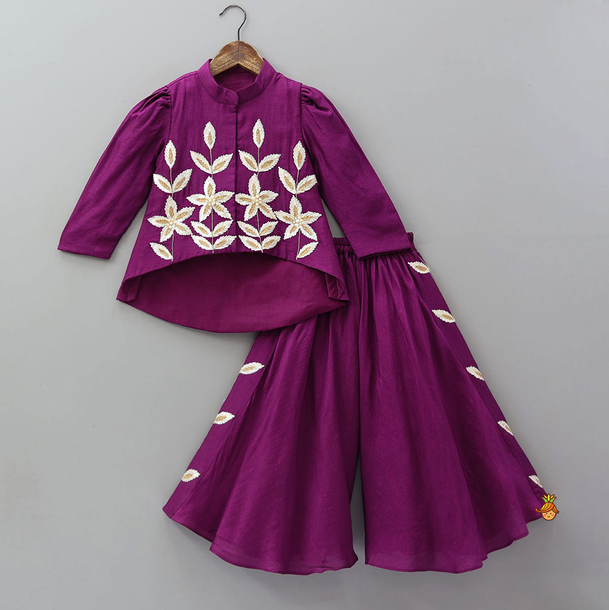 Jacket Style High Low Beautiful Top And Asymmetric Palazzo