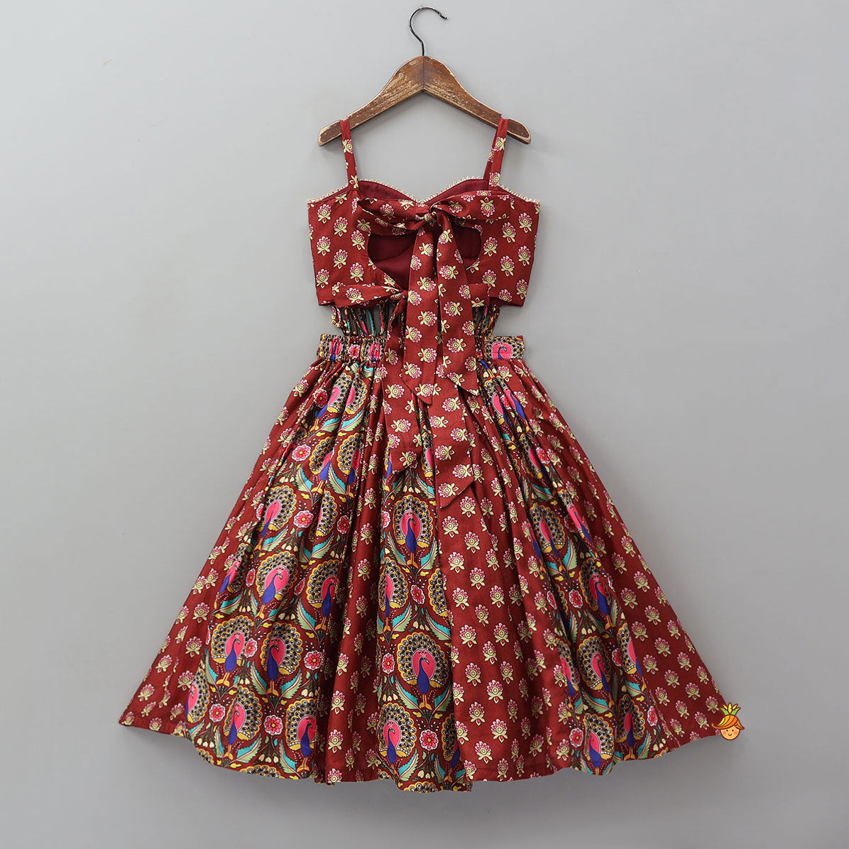 Stunning Multiple Hanging Tassels Detailed Strappy Crop Top And Lehenga
