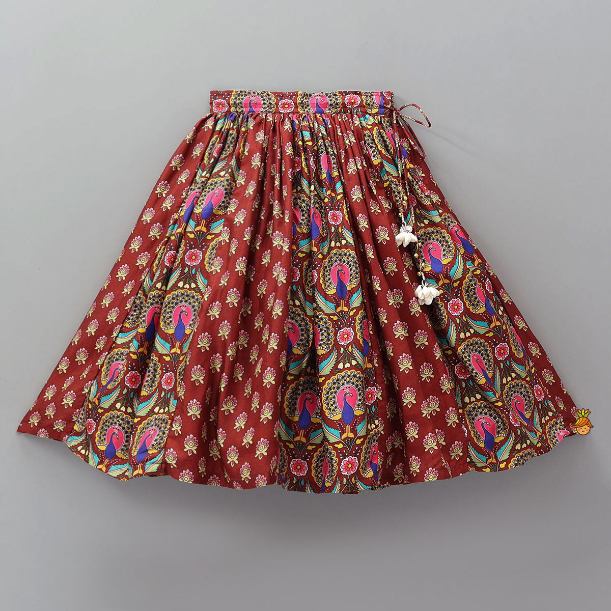 Stunning Multiple Hanging Tassels Detailed Strappy Crop Top And Lehenga
