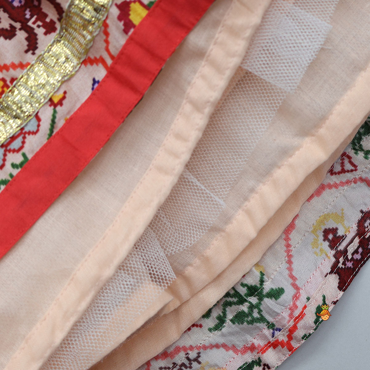 Heart Shaped Stylish Crop Top And Lehenga With Matching Bag