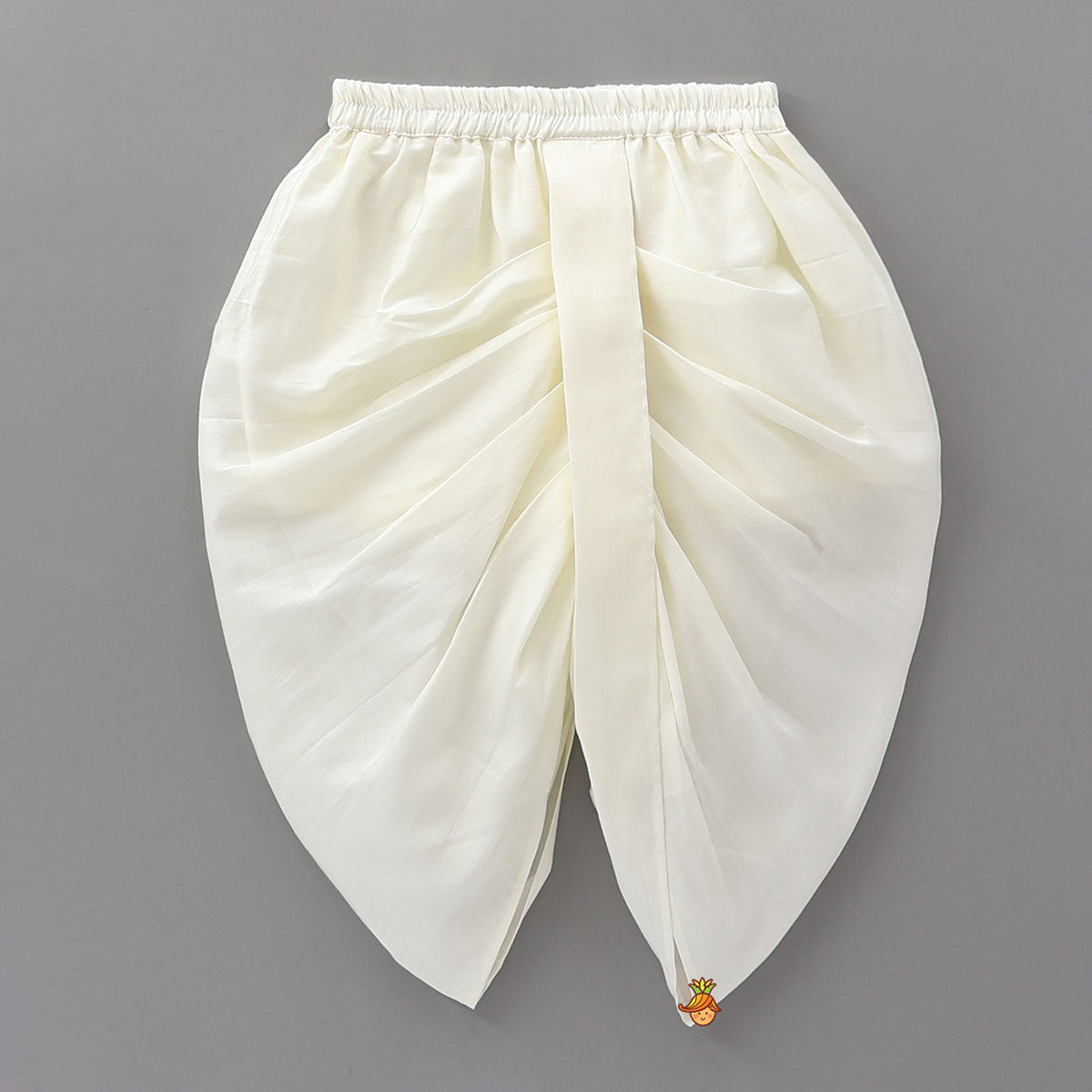 Contrasting Faux Mirror Lace Detailed Kediya With Dhoti And Head Band