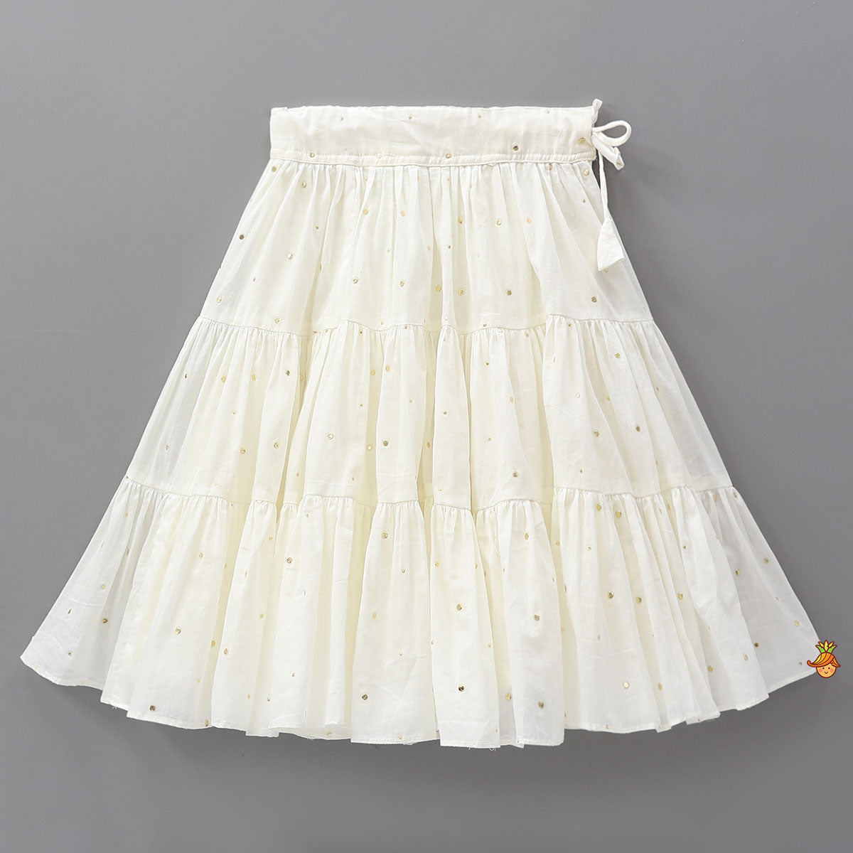 Halter Neck Cotton Crop Top And Tiered Lehenga With Matching Dupatta